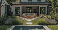 Maison, jardin et piscine